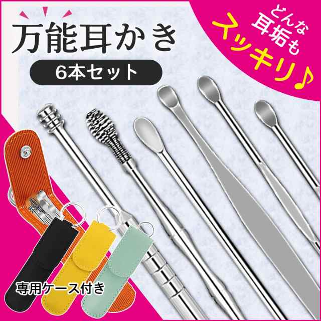 耳かき セット 6点 ケース付き 耳掃除 手入れ 耳垢 耳掃除セット