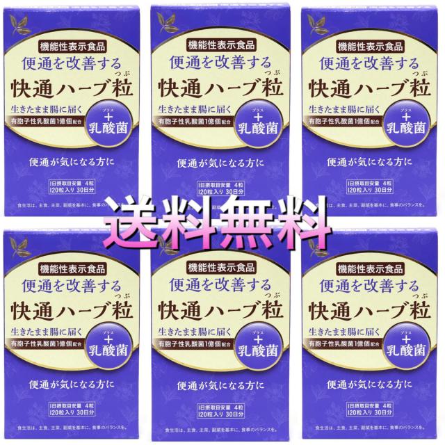 快通ハーブ粒 ＋ 乳酸菌 120粒 × 6