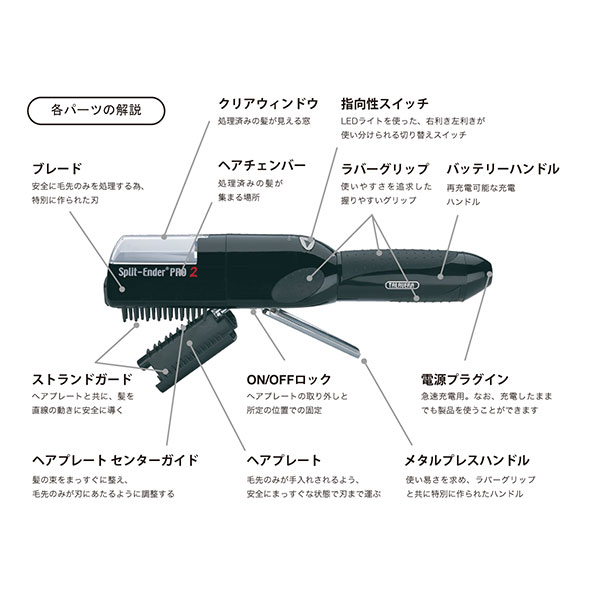 枝毛カッター スプリットエンダープロ SplitEnderPro2 ブラック サロン