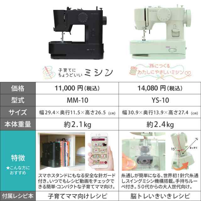 孫につくる、わたしにやさしいミシン YS-10 ミシン アックス