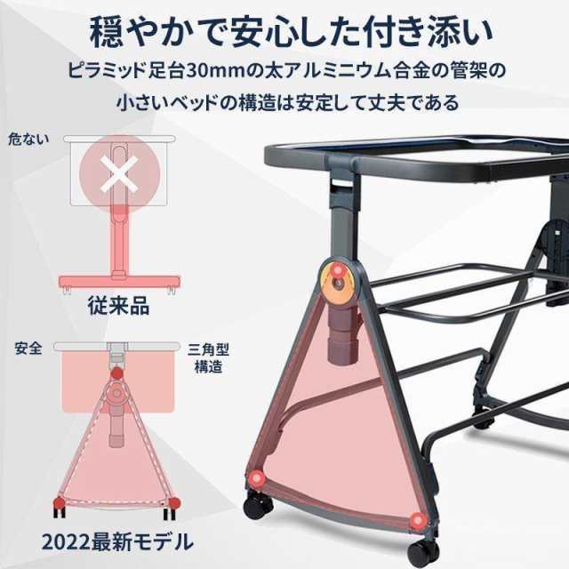 ベビーベッド 2022最新 6段階高さ調節 添い寝 SGS認証 長時間使える