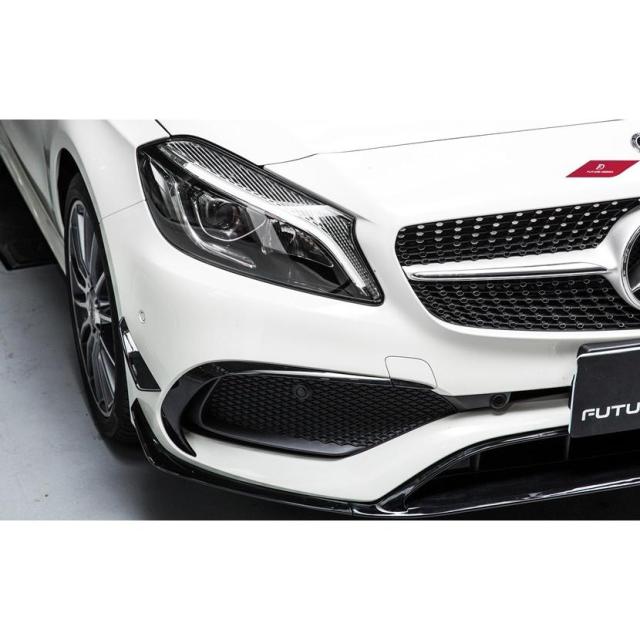【FUTURE DESIGN】BENZ メルセデス・ベンツ A-Class W176 後期車 フロントバンパー用艶ありブラック リップスポイラー カナード B26_4