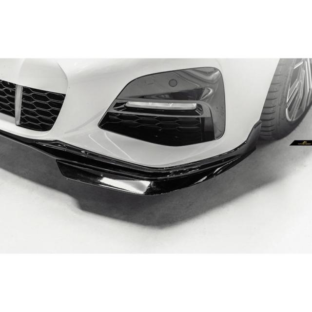 BMW 3シリーズ G20 G21 M-TECH Mスポーツ フロントバンパー用リップスポイラー パフォーマンス PF スタイル 艶あり黒 3点セット