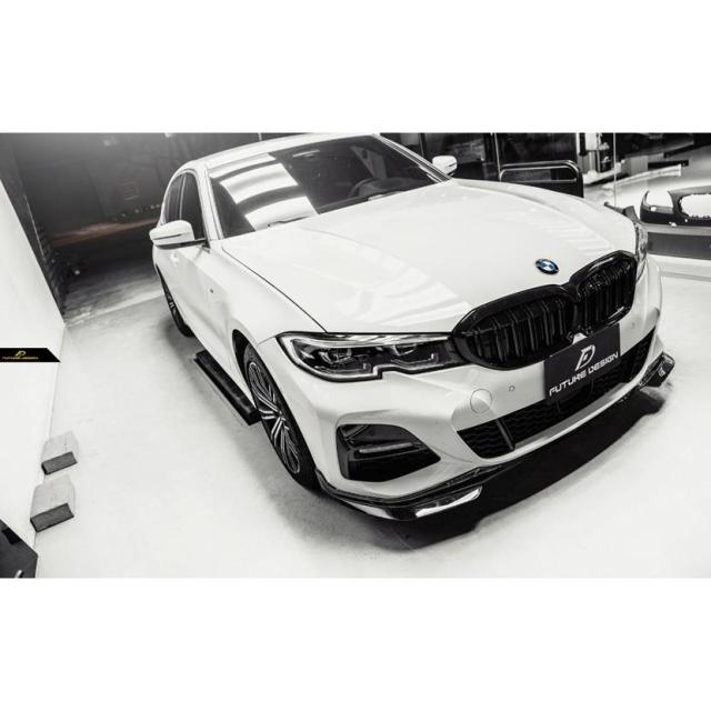 BMW 3シリーズ G20 G21 M-TECH Mスポーツ フロントバンパー用リップスポイラー パフォーマンス PF スタイル 艶あり黒 3点セット