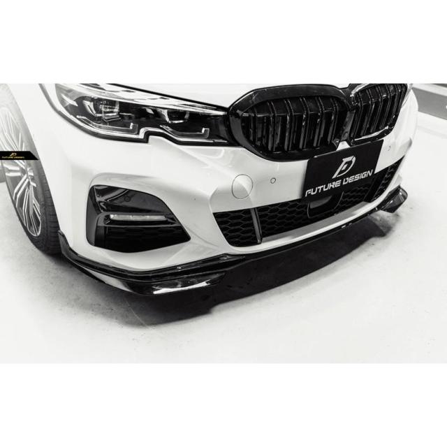 BMW 3シリーズ G20 G21 M-TECH Mスポーツ フロントバンパー用リップスポイラー パフォーマンス PF スタイル 艶あり黒 3点セット