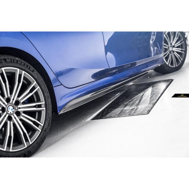 BMW 3シリーズ G20 G21 M-TECH Mスポーツ バンパー用サイドスカート スポイラー ステッジ 本物DryCarbon ドライカーボン パフォーマンス PF スタイル_2