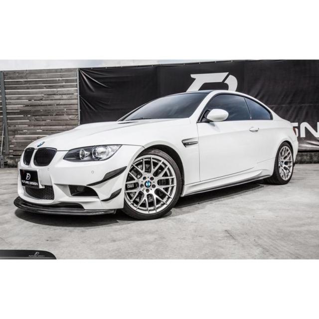 【FUTURE DESIGN】BMW 3シリーズ E92 E93 M3フロントバンパー用 カナード スポイラー 4点セット 本物DryCarbon ドライカーボン