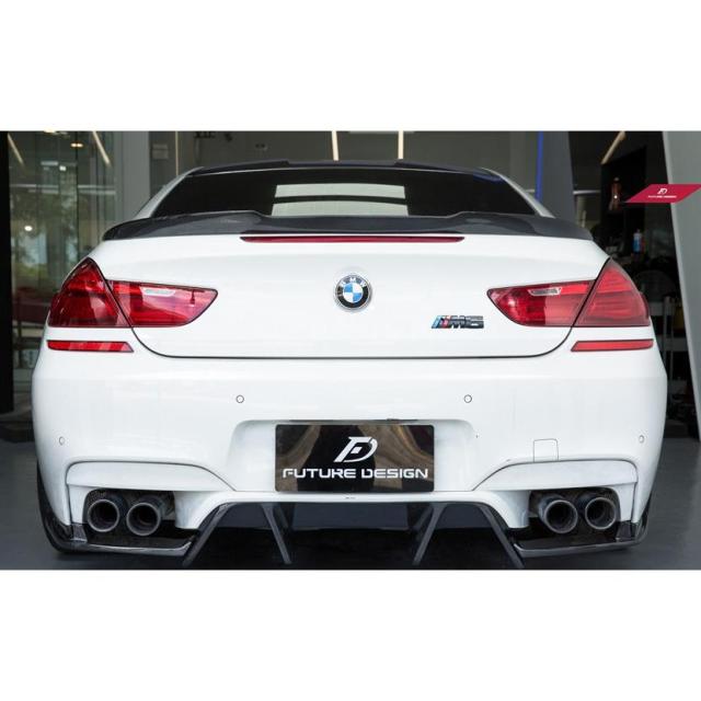 BMW 6シリーズ F06 F13 M6 Mスポーツバンパー用カーボン リアスポイラー DryCarbon ドライカーボン パフォーマンス V スタイル_1
