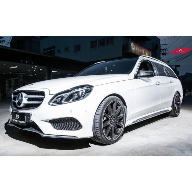 BENZ メルセデスベンツ Eクラス W212 S212 後期 AMGバンパー用サイド スポイラー ステップ スカート 本物Carbon カーボン エアロ FD スタイル_1