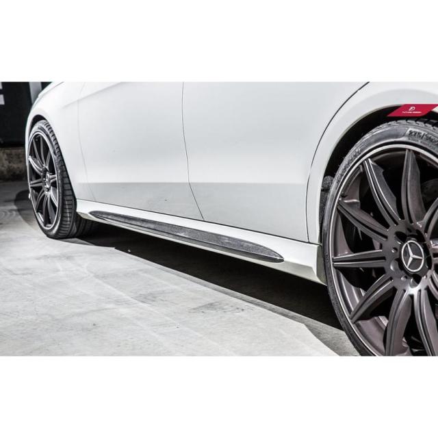 BENZ メルセデスベンツ Eクラス W212 S212 後期 AMGバンパー用サイド スポイラー ステップ スカート 本物Carbon カーボン エアロ FD スタイル_6