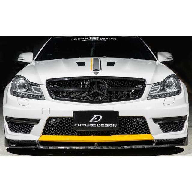 BENZ メルセデス・ベンツ Cクラス W204 後期車 C63 フロントバンパー用リップスポイラー 本物DryCarbon ドライカーボン デザイン