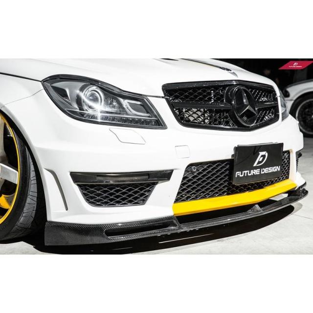 BENZ メルセデス・ベンツ Cクラス W204 後期車 C63 フロントバンパー用リップスポイラー 本物DryCarbon ドライカーボン デザイン_4