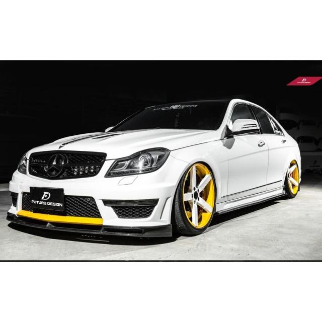 BENZ メルセデス・ベンツ Cクラス W204 後期車 C63 フロントバンパー用リップスポイラー 本物DryCarbon ドライカーボン デザイン_5