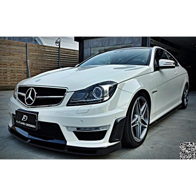 BENZ メルセデス・ベンツ Cクラス W204 12~14年 後期 AMGバンパー用 フロントリップスポイラー 本物カーボン Carbon V スタイル エアロ_5