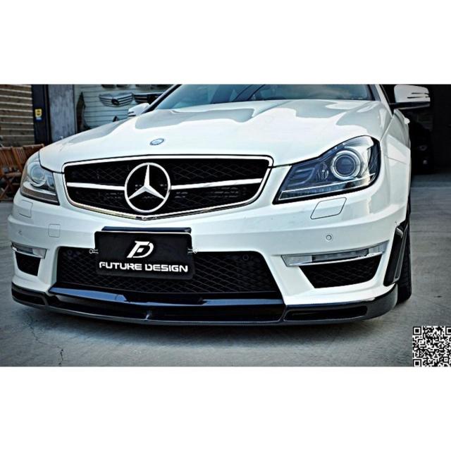 BENZ メルセデス・ベンツ Cクラス W204 12~14年 後期 AMGバンパー用 フロントリップスポイラー 本物カーボン Carbon V スタイル エアロ_7