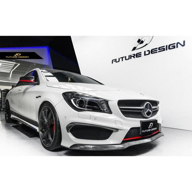BENZ ベンツ CLAクラスW117 CLA45フロントバンパー用カーボン リップスポイラー 本物DryCarbon ドライカーボン CLA45 AMG
