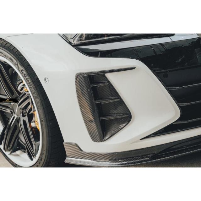 AUDI RS E-tron GT フロント エアベントカバー ガーニッシュ 本物DryCarbon ドライカーボン エアロ カスタム