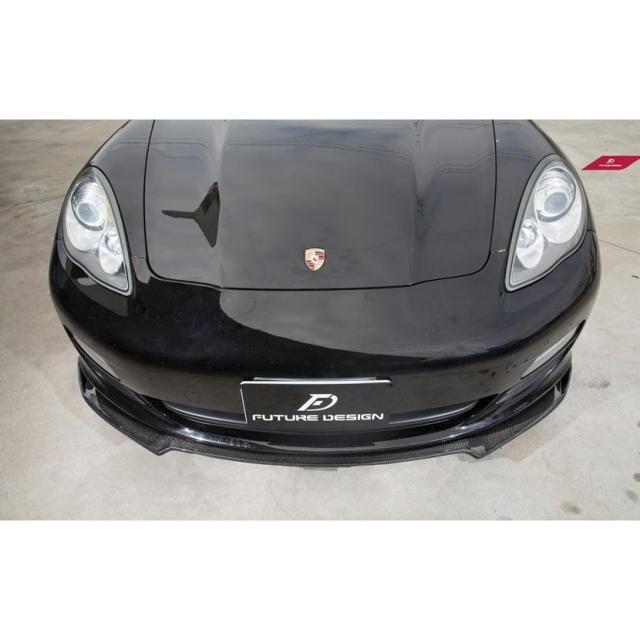 Porsche Panamera 970 パナメーラ フロントバンパー用カーボンリップスポイラー 本物DryCarbon ドライカーボン GT S