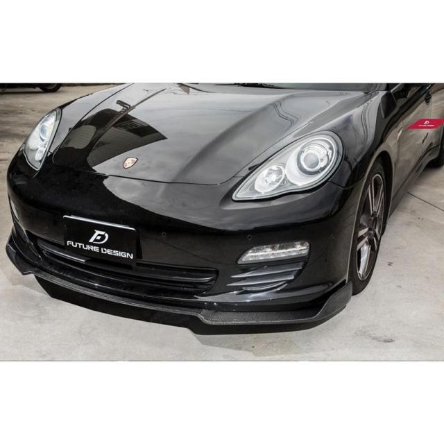 Porsche Panamera 970 パナメーラ フロントバンパー用カーボンリップスポイラー 本物DryCarbon ドライカーボン GT S_2