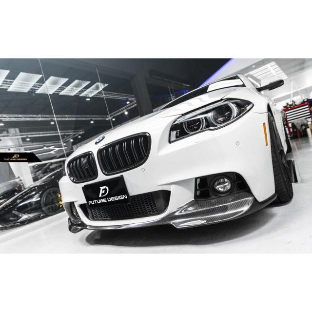 BMW 5シリーズ F10 セダン F11 ツーリング Mスポーツ フロントバンパー用リップスポイラー 本物カーボン Carbon パフォーマンス VORS スタイル_2