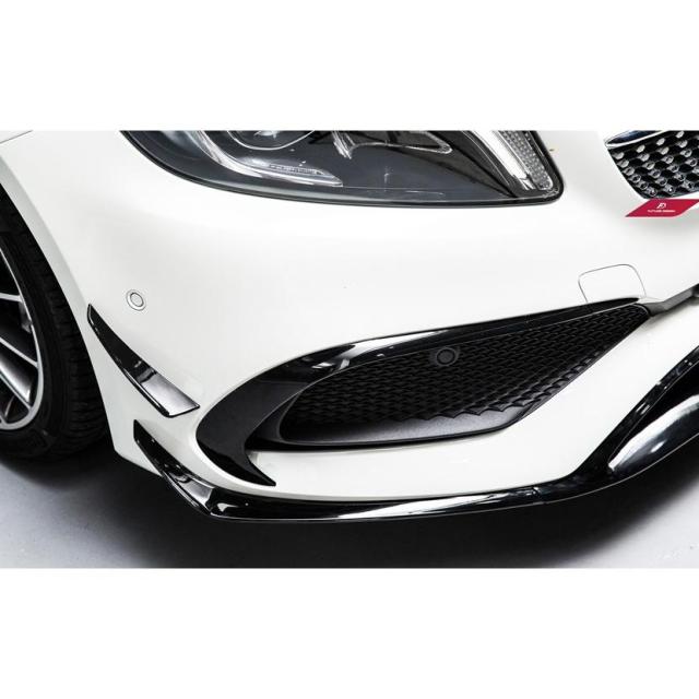 BENZ メルセデス・ベンツ A-Class W176 後期車 フロントバンパー用艶ありブラック リップスポイラー カナード B26_5