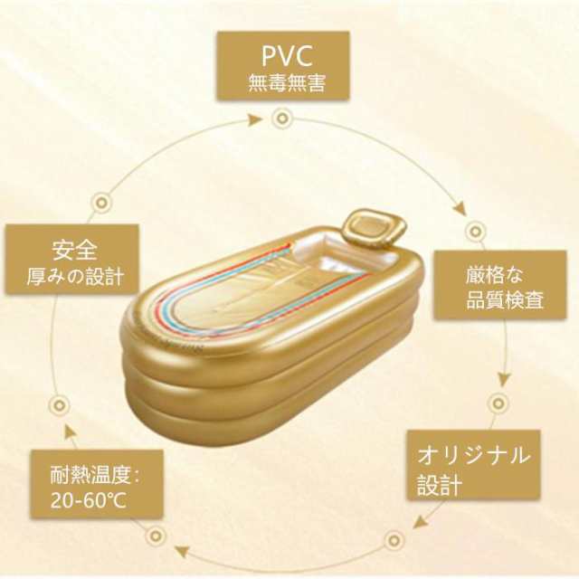 インフレータブルバスタブ 折りたたみ式 浴槽 ポータブル バスバレル 