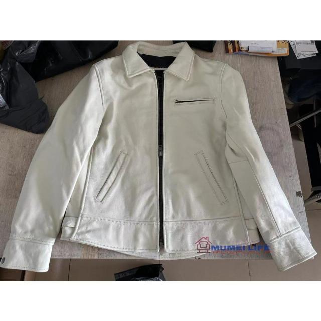 人気新品！高品質☆カウハイド ナチュラルレザー シングルライダース レザージャケット ヌメ 30's トラッカースタイル 牛革の通販は