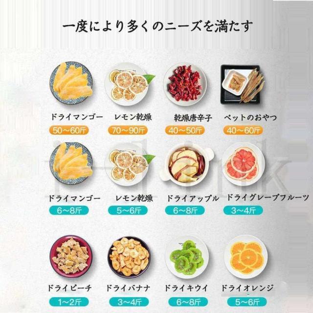 2022年 食品乾燥機 フードドライヤー 20層 タイマー機能付き ステンレス鋼製 智能温度制御 LCD 熱風循環ドライフルーツ ジャーキー 業務用 家庭用