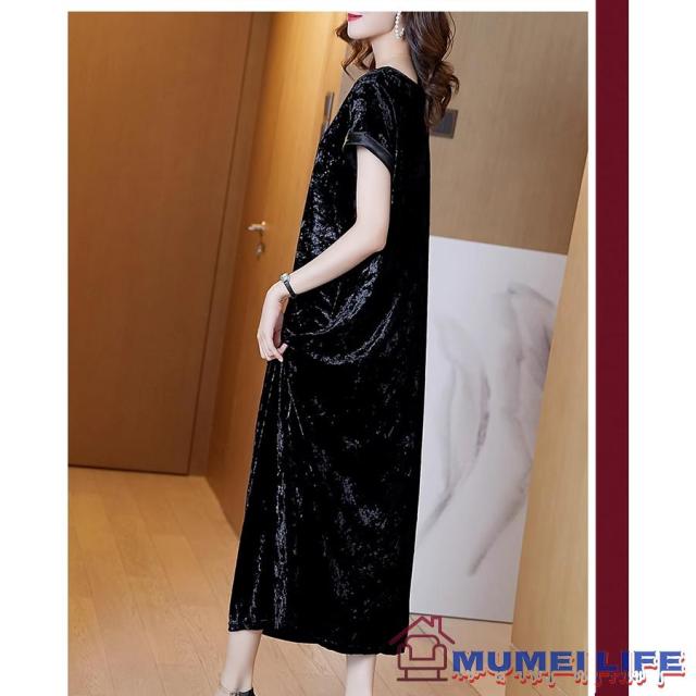 ベロア サック 結婚式ワンピース フォーマルドレス お食事会 両親 顔合わせ服装40代50代60代70代 お見合い 母親 叔母 祖母 姪 ぽっちゃり お呼ばれの通販は