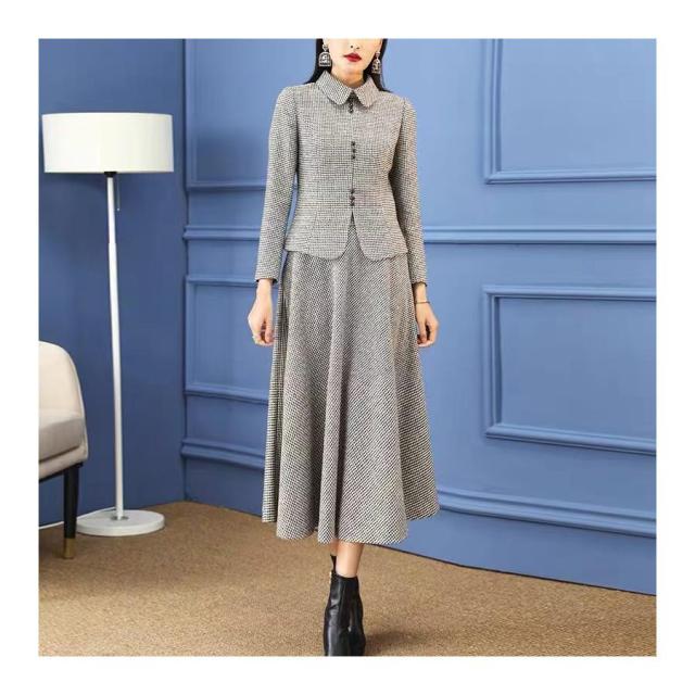 セットアップ フレア ロングスカート ジャケット フォーマル セレモニースーツ おしゃれ カジュアル 顔合わせ服装 50代 母親 60代 入学式 卒業式_2