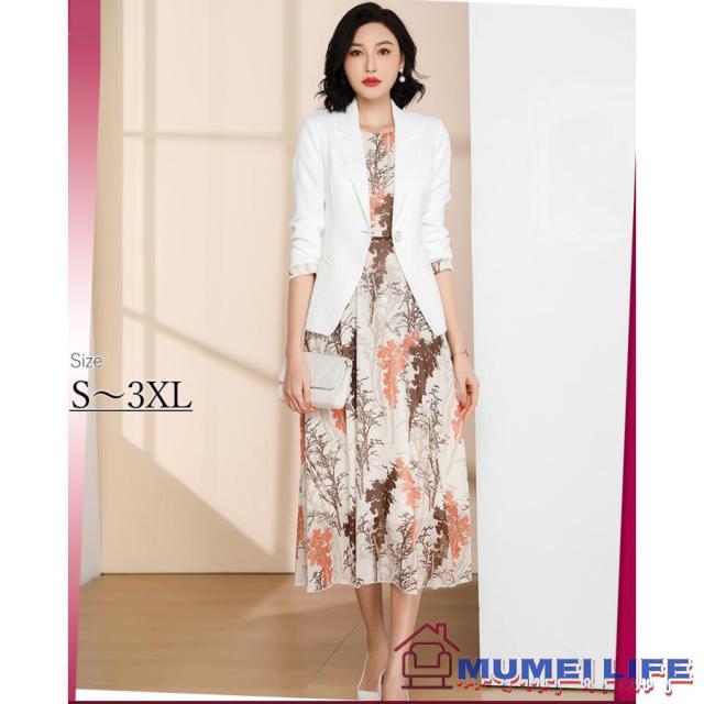 セットアップ ワンピーススーツ ジャケット結婚式ドレス フォーマル セレモニー おしゃれ オフィス 顔合わせ40代50代60代 仕事 食事会 母親 同窓会の通販は 25,600円