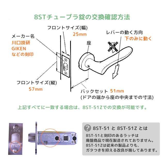 土日祝発送可】川口技研 8STチューブラ錠(6Rフロント) 取替用 チューブラ 8分ラッチ交換用 ハイレバー交換用ラッチ(LZ/AL用)  バックセの通販はau PAY マーケット TK HOPE au PAY マーケット店 au PAY マーケット－通販サイト