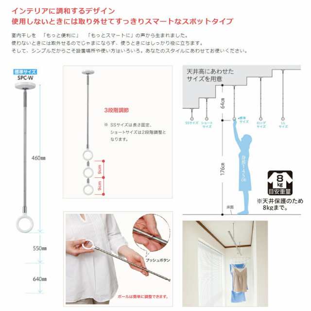 全国送料無料】川口技研 SPC-W 1箱(2本入) /標準サイズ 室内用