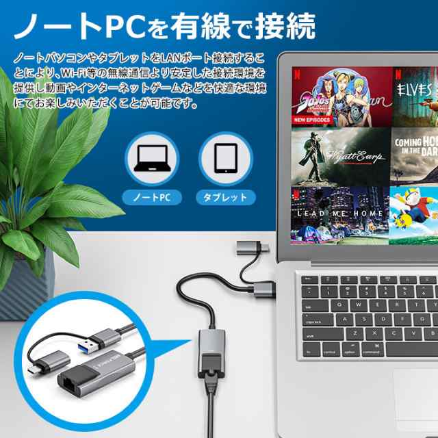 MSL FORCE Type-C Type-A LAN RJ45 変換アダプタ 1000Mbps超高速 1GMbps 有線lanアダプタ  switch対応 Thunderbolt3 uc324 送料無料 通販