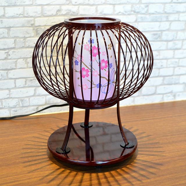 コンパクト盆提灯 1基 コード式 姫あかり タメ 回転筒 高さ22cm 直径19cm ピンク 019 インテリア提灯 おしゃれな提灯 岐阜ちょうちん 和照灯