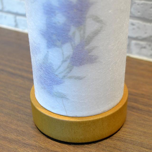 コンパクト盆提灯 和照灯 1基 コードレス 電池式 LED 桔梗 高さ26cm 直径8cm 紫の花柄 024 インテリア提灯 おしゃれな提灯 岐阜ちょうちん 和風行灯 現代風 モダン 二重張り