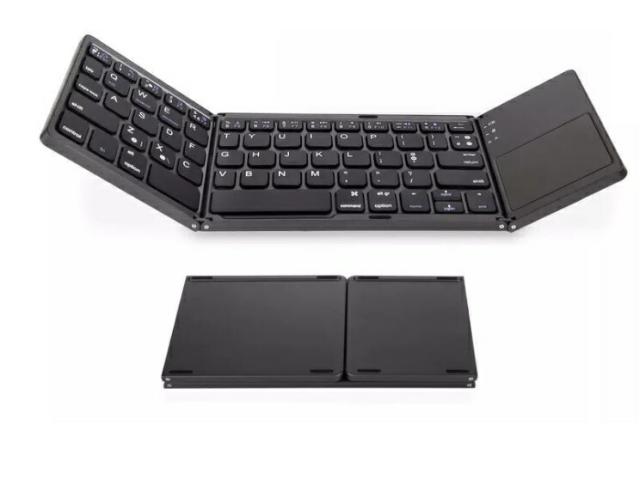 折りたたみ式Bluetoothキーボード Amazon | 折りたたみ式BTキーボード、大型タッチパッド付きPU
