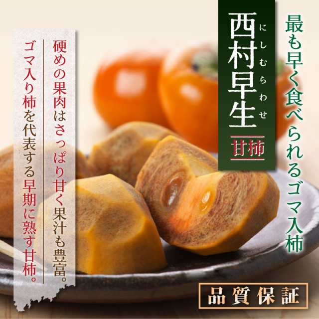 秋ギフト　甘柿　岐阜県　福岡県　5-10玉　au　にしむらわせ　マーケット－通販サイト　約2kg　茨城県産他　au　PAY　柿の通販はau　甘柿　マーケット　化粧箱　PAY　PAY　最短順次発送]　マーケット店　西村早生柿　サロンドフルーツ