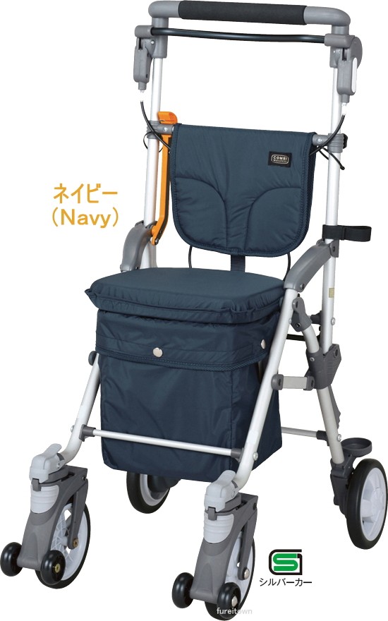 マキテック キャリースルーンボックスN ネイビーCB-10NB　座れるシルバーカー おしゃれ 軽量 段差つまずき解消機能付き やわらか座面 ボックスタイプの大容量バッグ 反射板＆傘立て付 手押し車老人軽量コンパクト介護福祉サービス高齢者デイサービスシニアの通販はその他シルバーカー