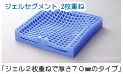 ピタ･シートクッション70 PT003 カバー付 立体格子ジェル使用「ジェル２枚重ねで厚さ７０mmのタイプ」体圧分散性、高通気性、家庭洗濯OKクッション車いす用クッション長時間の座り仕事スポーツ観戦ドライブ高齢者褥瘡介護ＯＬデスクワーク在宅ワークPC姿勢猫背腰痛_1