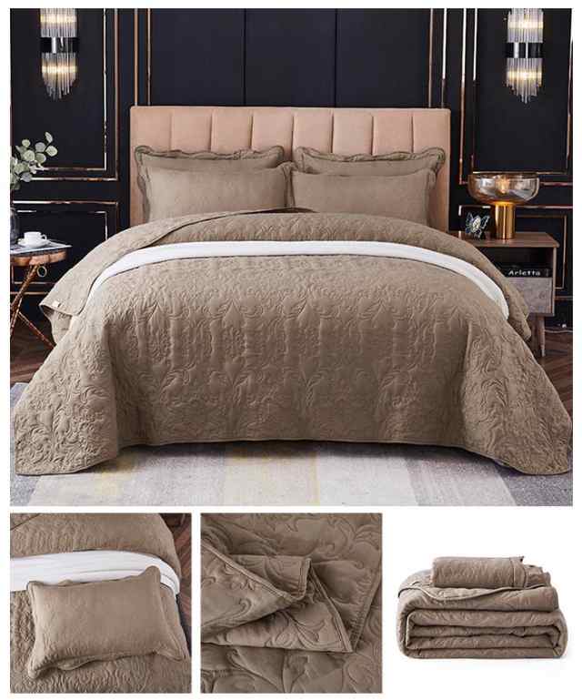 ベッドカバー キルト キルティング 綿 3点セット ベッドカバー 枕