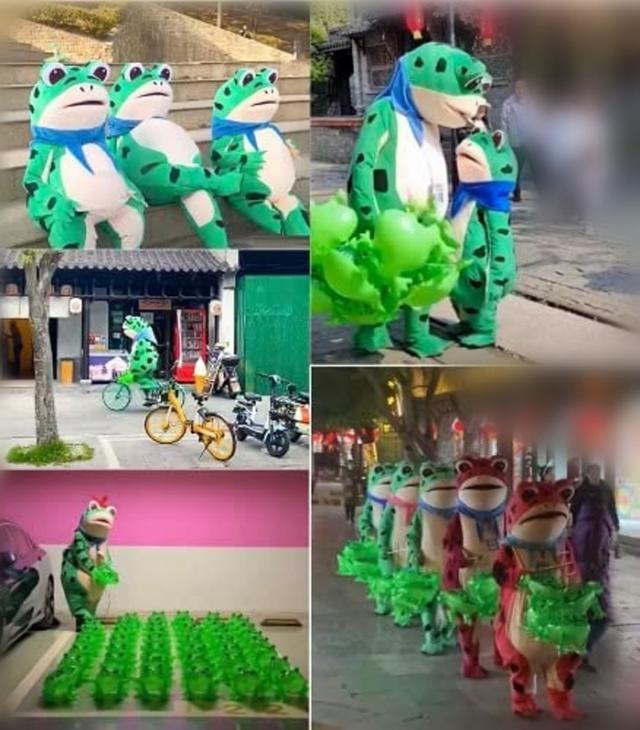 カエル着ぐるみ 蛙 動物衣装 コスプレ衣装 インフレータブルカエル コスチューム 大人用着ぐるみ 仮装 変装 面白い 萌え萌え キャラクター 男女兼用 グリーン レッド プレゼント ギフト_8