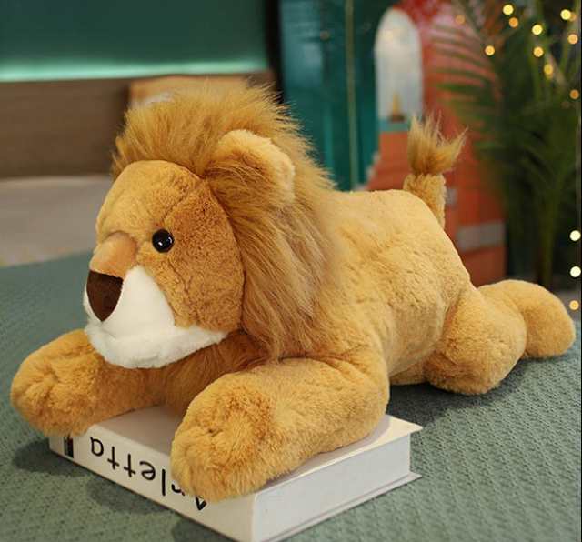 ぬいぐるみ ライオン リアル アニマルシリーズ 可愛い おもちゃ 本物そっくり　うつぶせ 動物 キッズ 癒し 置物 53cm インテリア お誕生