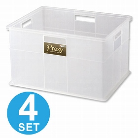 プレクシー 収納ボックス LL 4個セット （ 収納ケース プラスチック クローゼット 小物入れ コンテナ 積み重ね スタッキング ）の通販は