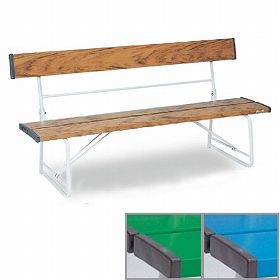 【法人限定】 ベンチ　樹脂製　背付き　折りたたみ式　150ｃｍ　2〜3人用 （ 長椅子 プラスチック 屋外 ） の通販は 22,351円