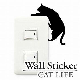 ウォールステッカー 壁紙シール 猫 落ちそう Cat Life インテリアシール ウォールシール Wall Story コンセント 壁 シール デコの通販はau Pay マーケット リビングート