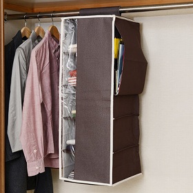 クローゼット収納 吊り下げ ハンギングラック5段 プラスワン ハンガーラック 吊るす ファブリック 棚 収納ケース 衣装ケース の通販はau Pay マーケット リビングート