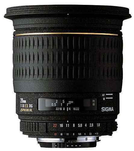 SIGMA 単焦点広角レンズ 20mm F1.8 EX DG ASPHERICAL RF シグマ用 （中古品）