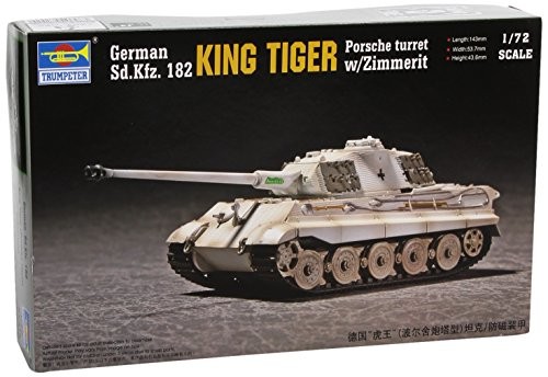 トランペッター 1/72 ドイツ軍 キングタイガー/ポルシェ ツィメリット プラ（中古品） 5,018円
