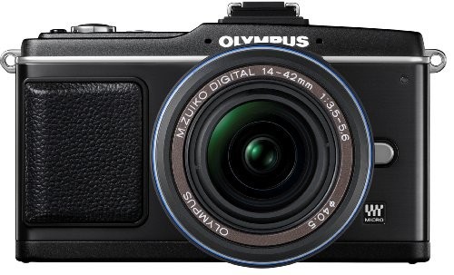 OLYMPUS マイクロ一眼 PEN E-P2 レンズキット ブラック E-P2LKIT-BLK（中古品）